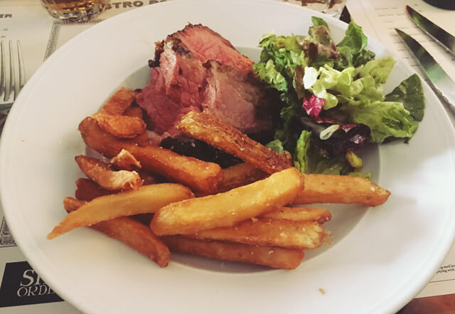 Steak and chips from Bistro Royal in Copenhagen