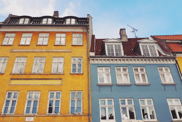 Colourful buildings in Nyhavn in Copenhagen