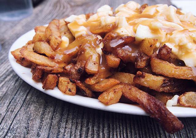 Traditional Canadian poutine in Montreal