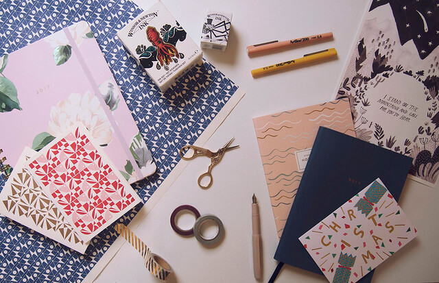 Christmas gifts for stationery and art lovers flatlay