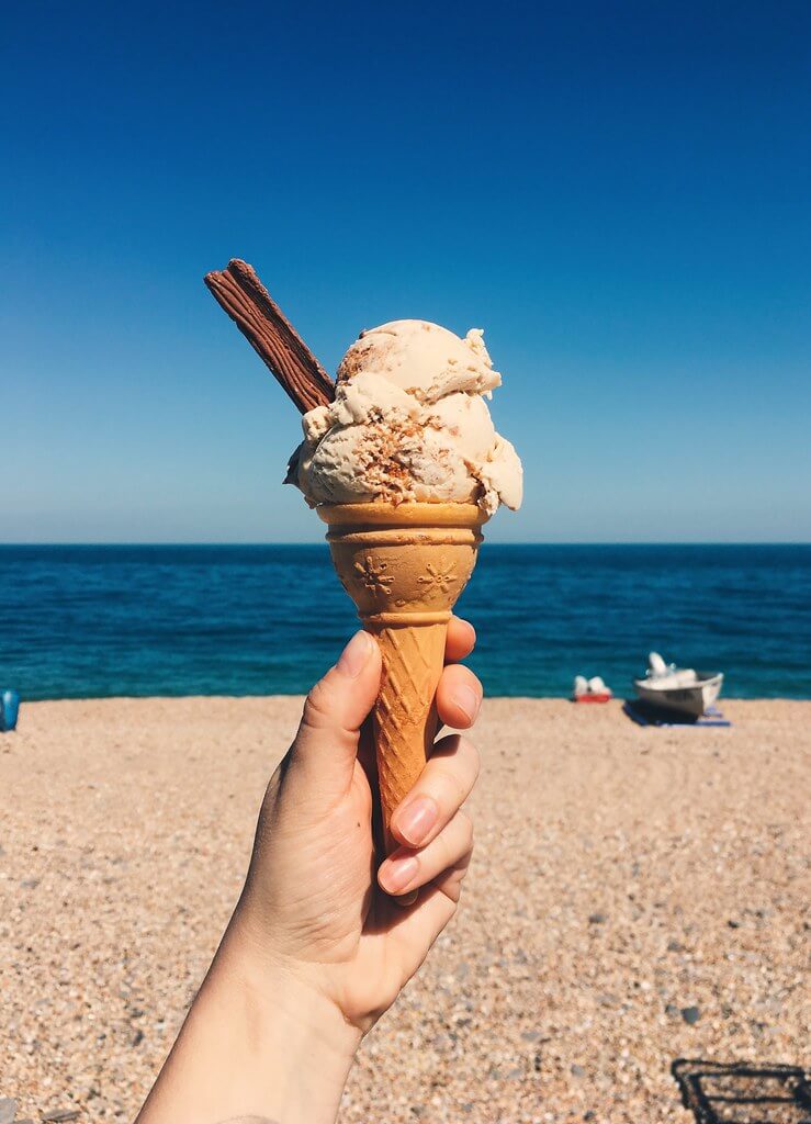 Ice cream at Torcross beach in Devon