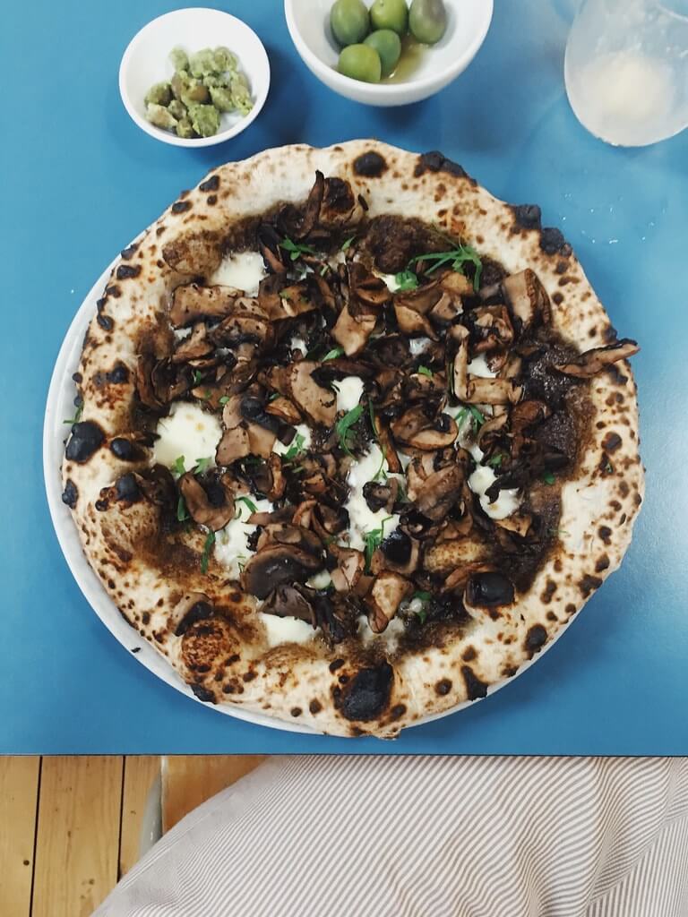 Mushroom pizza from Bertha's Pizza, Bristol