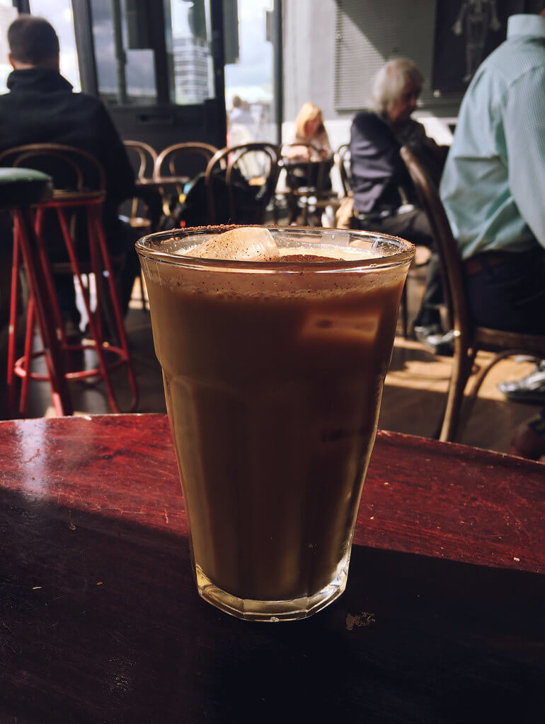 Maple iced latte from Workhouse Kitchen Bristol