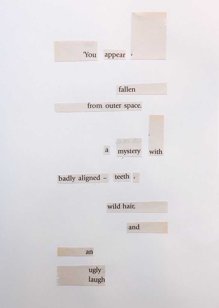 Cut out words poetry art by Lyzi Unwin