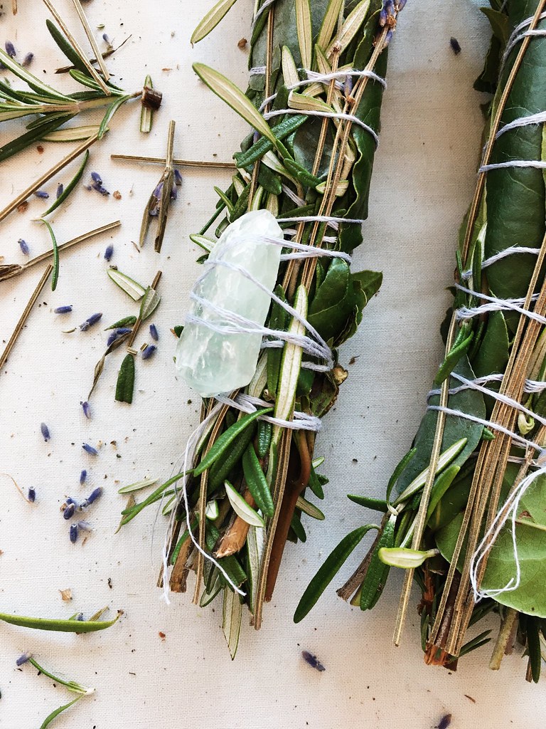 Loulabel floral smudge stick workshop at Now Studio, Bristol