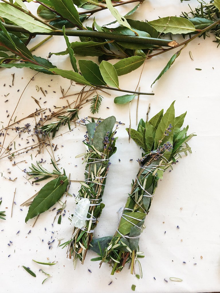 Loulabel floral smudge stick workshop at Now Studio, Bristol