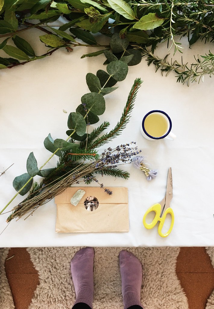 Loulabel floral smudge stick workshop at Now Studio, Bristol