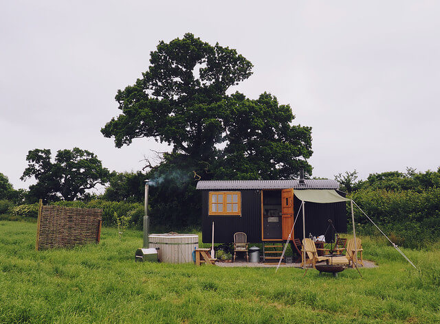 Stay in a shepherd's hut in Dorset, a Plankbridge shepherds hut at colber farm