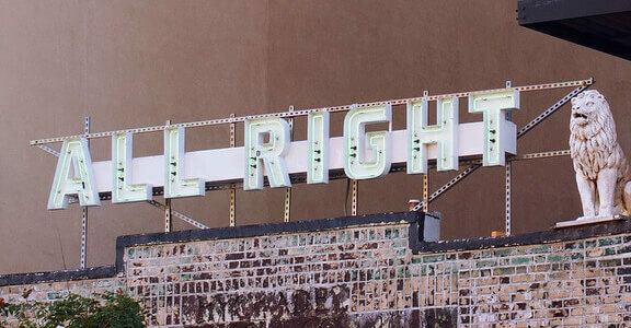 All right sign in Brooklyn, New York