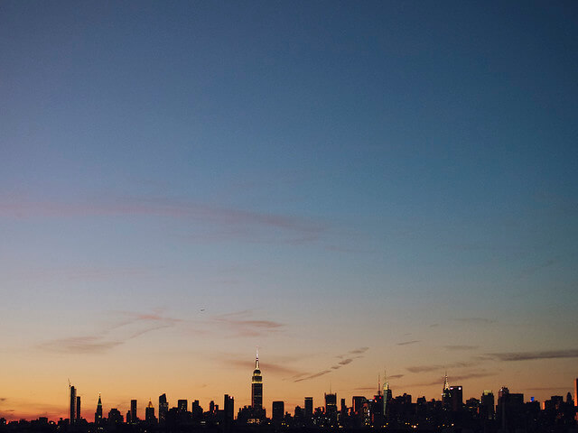 Manhattan skyline sunset from Brooklyn, New York