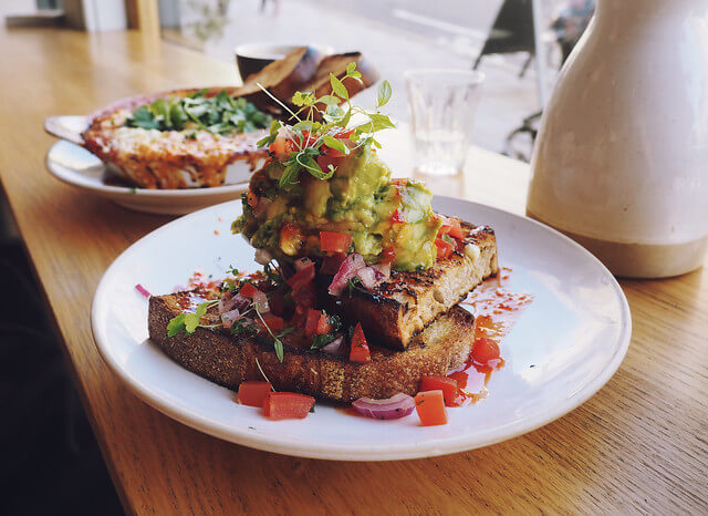 Avocado toast breakfast at Pinkmans Bakery Bristol