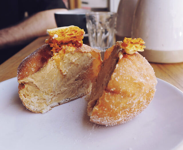 Honeycomb doughnut at Pinkmans Bakery Bristol