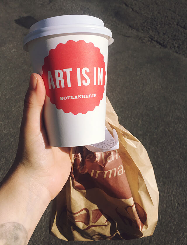 Takeaway breakfast and coffee from Art Is In, Ottawa