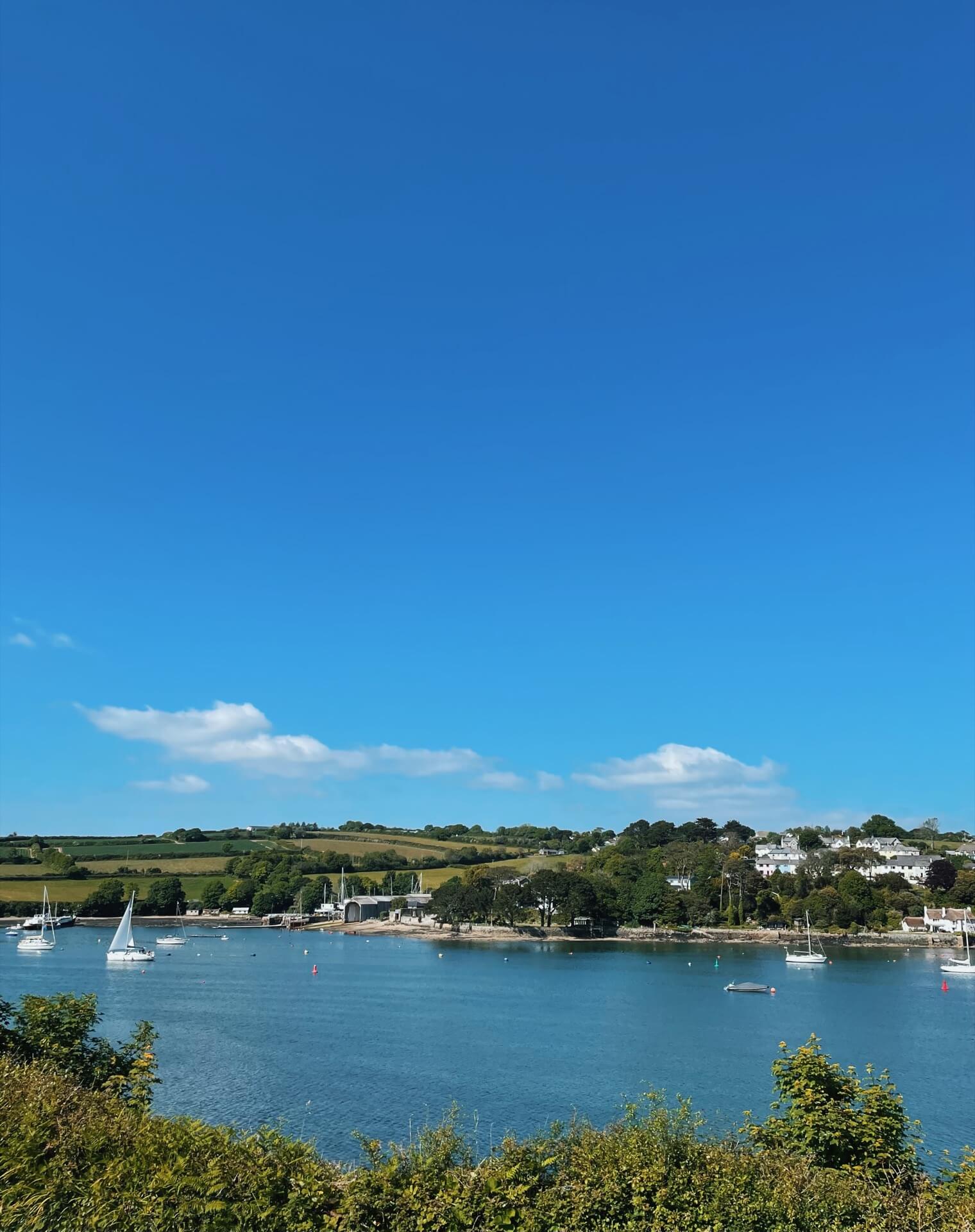 Looking from Falmouth across the river to Flushing on a sunny day