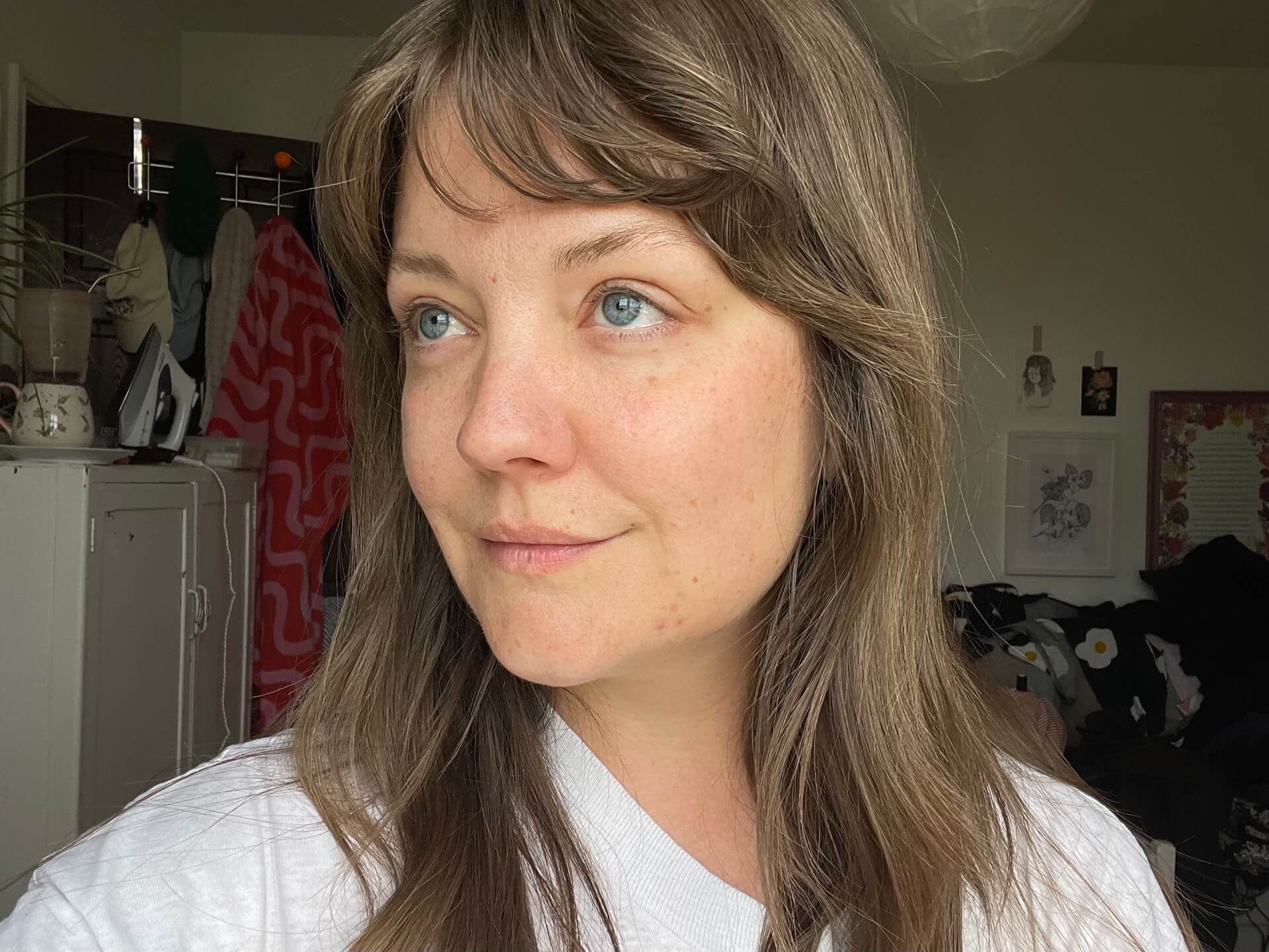 Left side of Lyzi's face after trying solutions for hormonal acne
